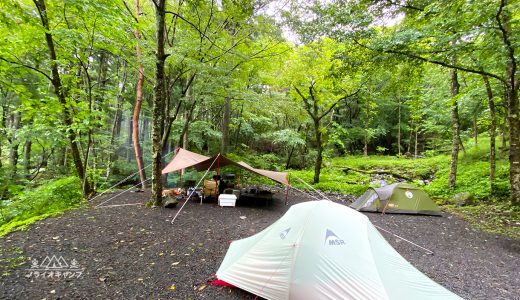 雨のネイチャーランドオム(道志村)でキャンプ